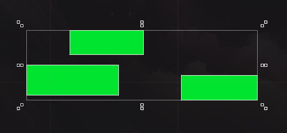 An example of selected objects with transform controls